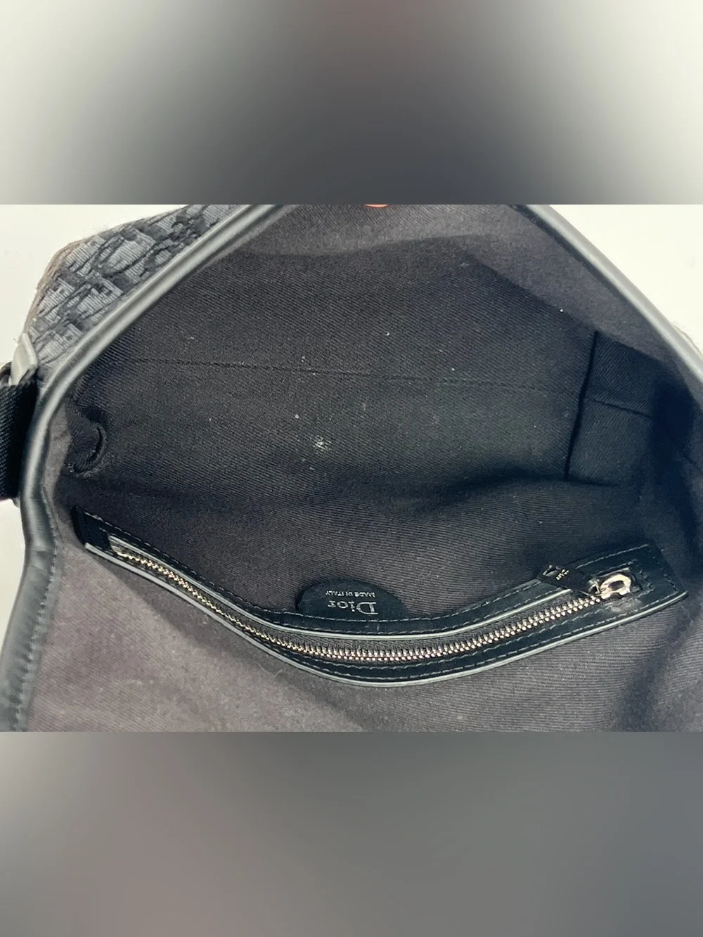 Christian Dior Mini Jett Messenger Bag With Flap Oblique Jacquard And Calfskin